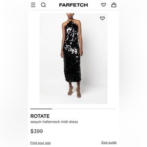 Rotate birger Christensen black sequin dress size 8